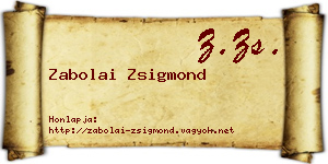 Zabolai Zsigmond névjegykártya