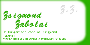 zsigmond zabolai business card